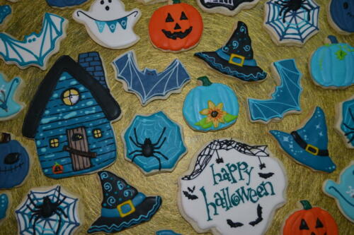 Gluten Free Halloween theme decorated sugar cookie collection.